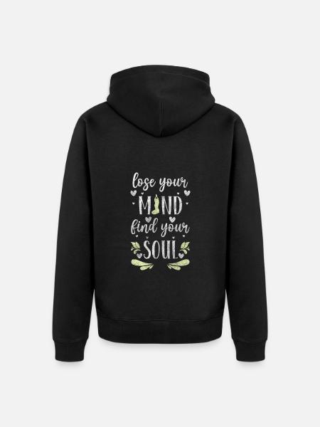 Yoga Enlightenment Mindfulness Om - Unisex Premium Organic Zip Hoodie - black