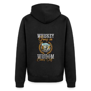 Alkohol Genuss Feier Single Malt - Unisex Premium Bio Zip Hoodie - Schwarz - Hinten - Nico (187cm)