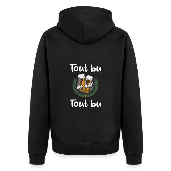Tout bu or not tout bu t-shirt bière homme - Veste à capuche bio Premium Unisexe - noir - Dos - Nico (187cm)
