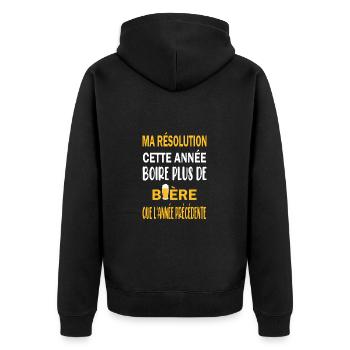 Ma résolution cette année boire plus de bière - Veste à capuche bio Premium Unisexe - noir - Dos - Nico (187cm)