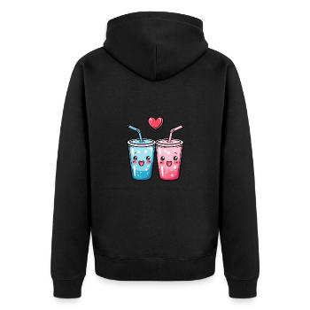 Boisson gazeuseCouple Amour Boisson Coeur Drôle - Veste à capuche bio Premium Unisexe - noir - Dos - Nico (187cm)