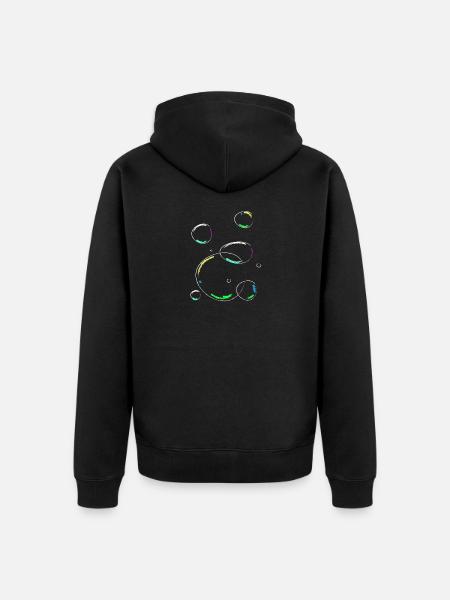 Seifenblasen Seife bunte Kreise - Unisex Premium Bio Zip Hoodie - Schwarz