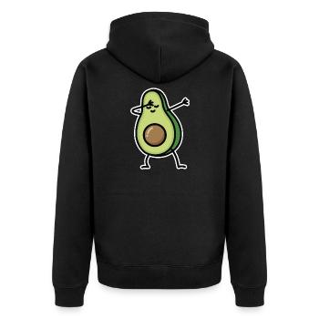 Avocado dab dabbing - Unisex Premium Organic Zip Hoodie - black - Back - Nico (187cm)