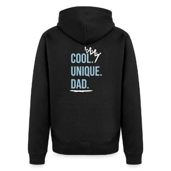 Cool Dad - Unisex Premium Bio Zip Hoodie - Schwarz - Hinten - Nico (187cm)