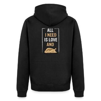 TOUT CE DONT J’AI BESOIN, C’EST D’AMOUR et de poulet - Veste à capuche bio Premium Unisexe - noir - Dos - Nico (187cm)