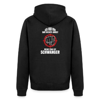 Papa Eltern Cooler Spruch Schwanger Familienglück - Unisex Premium Bio Zip Hoodie - Schwarz - Hinten - Nico (187cm)