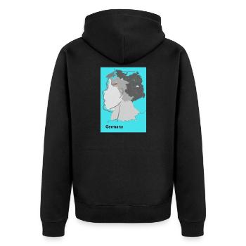 Germany Gradient Map - Unisex Premium Organic Zip Hoodie - black - Back - Nico (187cm)