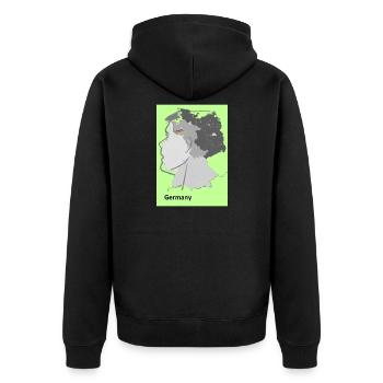 Map of Germany with gradient and flags - Unisex Premium Organic Zip Hoodie - black - Back - Nico (187cm)