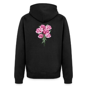 fascinant bouquet rose d’œillets - Veste à capuche bio Premium Unisexe - noir - Dos - Nico (187cm)