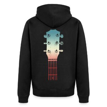Croquis d’une tête de guitare - Veste à capuche bio Premium Unisexe - noir - Dos - Nico (187cm)