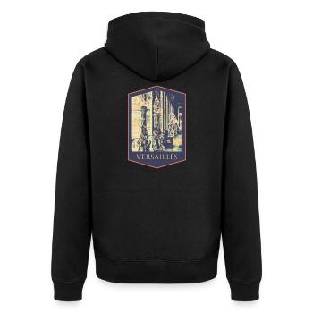 Majestätisches Interieur, Schloss Versailles - Unisex Premium Bio Zip Hoodie - Schwarz - Hinten - Nico (187cm)