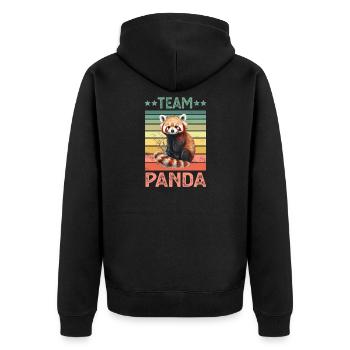 Roter Panda - Unisex Premium Bio Zip Hoodie - Schwarz - Hinten - Nico (187cm)