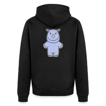 Rhinocéros, Rhinocéros - Veste à capuche bio Premium Unisexe - noir - Dos - Nico (187cm)