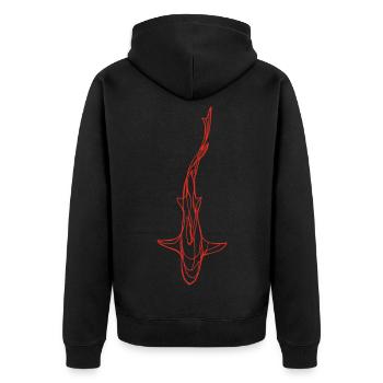 Silhouette de requin rouge - Veste à capuche bio Premium Unisexe - noir - Dos - Nico (187cm)