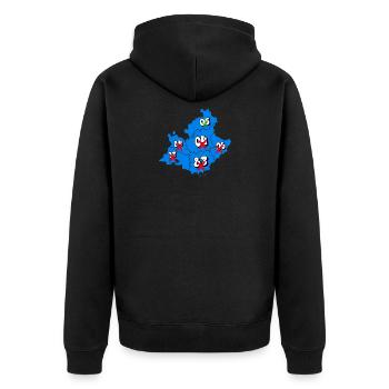 PACA Region - Unisex Premium Organic Zip Hoodie - black - Back - Nico (187cm)