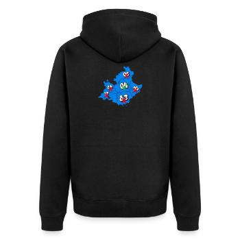 PACA Region - Unisex Premium Organic Zip Hoodie - black - Back - Nico (187cm)