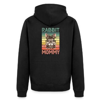 Rabbit Rabbit - Unisex Premium Organic Zip Hoodie - black - Back - Nico (187cm)