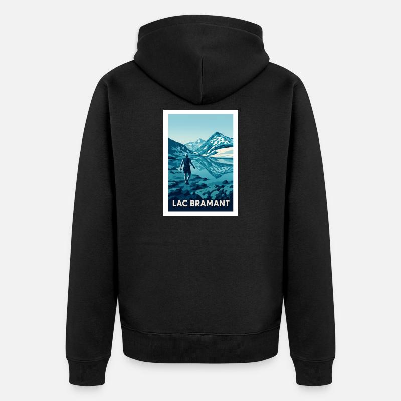 Lac Bramant Randonnée Alpine - Veste à capuche bio Premium Unisexe - noir