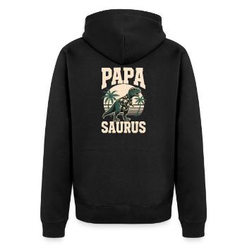 Papa Saurus Rex dinosaure Cadeau de fête des pères - Veste à capuche bio Premium Unisexe - noir - Dos - Nico (187cm)