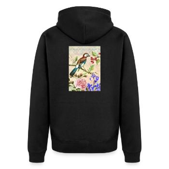 Colorful bird - Unisex Premium Organic Zip Hoodie - black - Back - Nico (187cm)