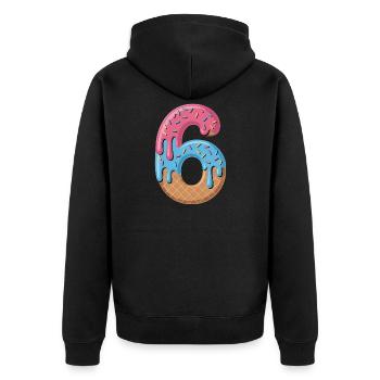 Eiscreme Zahl 6 Geburtstags Motiv Für Kinder - Unisex Premium Organic Zip Hoodie - black - Back - Nico (187cm)