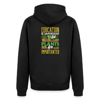Garten- Und Pflanzenliebhaber Geschenke - Unisex Premium Bio Zip Hoodie - Schwarz - Hinten - Nico (187cm)