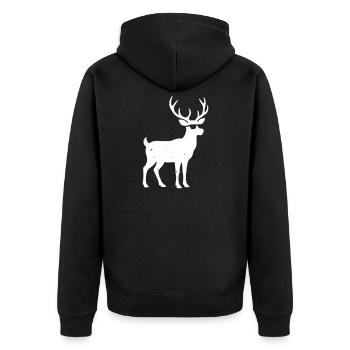 Cool Reindeer Sunglasses Christmas Vector - Unisex Premium Organic Zip Hoodie - black - Back - Nico (187cm)