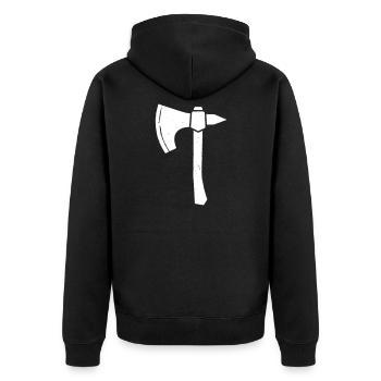 Vecteur de silhouette du guerrier hache de guerre - Veste à capuche bio Premium Unisexe - noir - Dos - Nico (187cm)