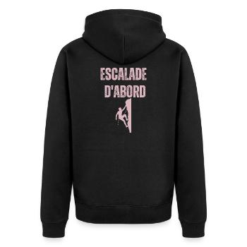 Escalade d'abord - Veste à capuche bio Premium Unisexe - noir - Dos - Nico (187cm)