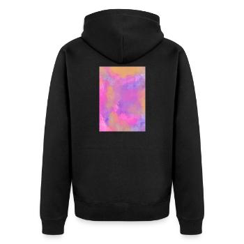 Dégradé - lilas peut être personnalisé - Veste à capuche bio Premium Unisexe - noir - Dos - Nico (187cm)