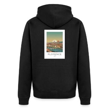Dusk over Florence Cathedral - Unisex Premium Organic Zip Hoodie - black - Back - Nico (187cm)