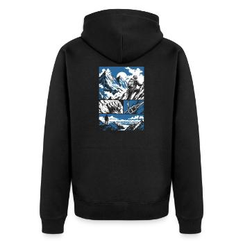 Ascension à l’aventure de la montagne - Veste à capuche bio Premium Unisexe - noir - Dos - Nico (187cm)