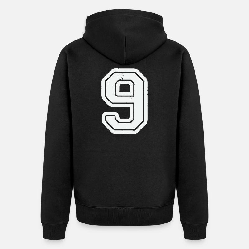 9 - Unisex Premium Bio Zip Hoodie - Schwarz
