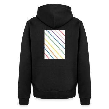 Creativity-Time - Unisex Premium Bio Zip Hoodie - Schwarz - Hinten - Nico (187cm)