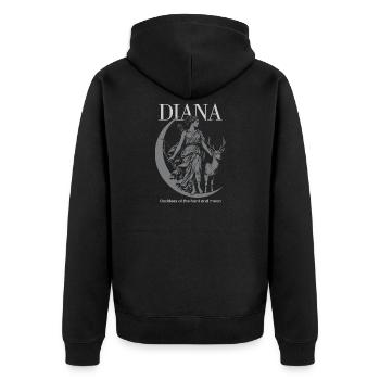 Déesse de la chasse au clair de lune de Diana - Veste à capuche bio Premium Unisexe - noir - Dos - Nico (187cm)