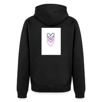 Three intertwined hearts in neon colors - Unisex Premium Organic Zip Hoodie - black - Back - Nico (187cm)