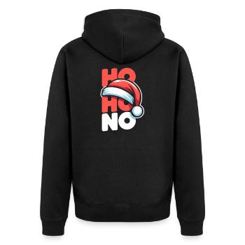 Ho Ho No Christmas - Unisex Premium Organic Zip Hoodie - black - Back - Nico (187cm)