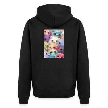 Adorable multicolored plush toys - Unisex Premium Organic Zip Hoodie - black - Back - Nico (187cm)