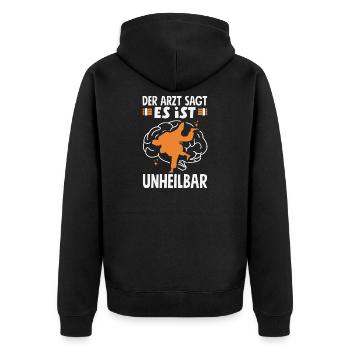Arzt Sagt Es Ist Unheilbar Judo Kampfsport - Unisex Premium Bio Zip Hoodie - Schwarz - Hinten - Nico (187cm)