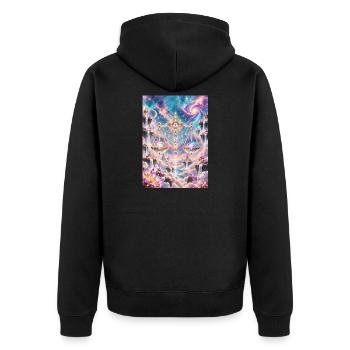 Himmelswaage im Sternenreich - Unisex Premium Bio Zip Hoodie - Schwarz - Hinten - Nico (187cm)