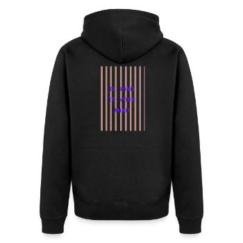 Be Kind to Your Mind  - Unisex Premium Bio Zip Hoodie - Schwarz - Hinten - Nico (187cm)