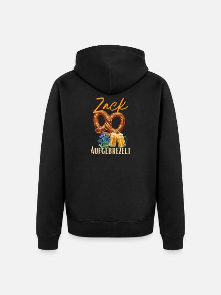 Aufgebrezelt  - Unisex Premium Bio Zip Hoodie - Schwarz