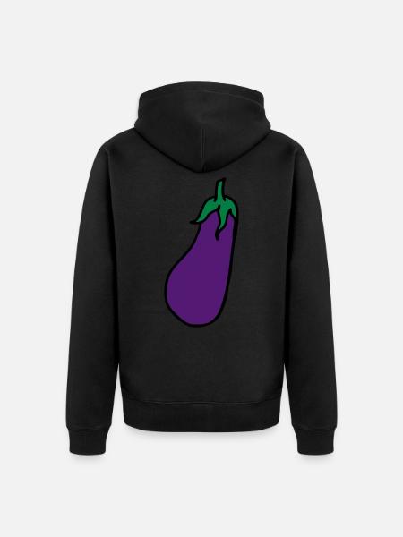 Aubergine Eggplant - Unisex Premium Organic Zip Hoodie - black
