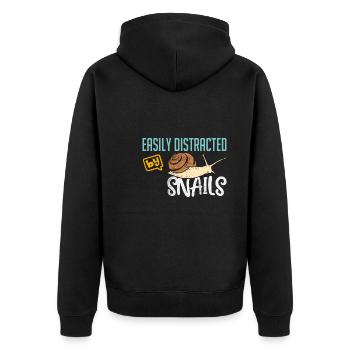 Ich bin verrückt nach Schnecken Gartenarbeit - Unisex Premium Bio Zip Hoodie - Schwarz - Hinten - Nico (187cm)