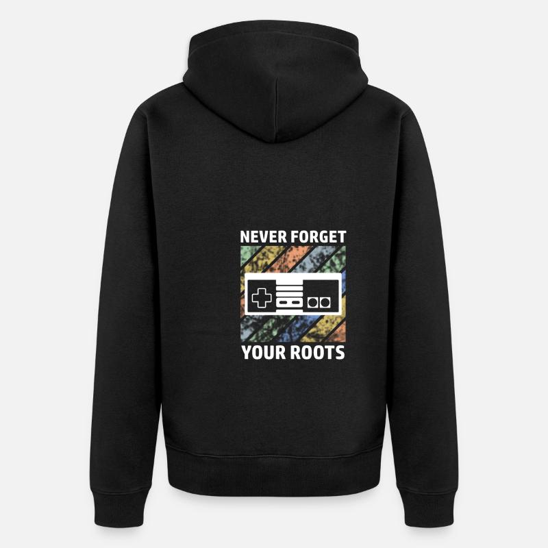 Gamer Controller Retrogamer Dicton - Veste à capuche bio Premium Unisexe - noir