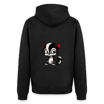 Stinktier Halloween Lustig Zombie - Unisex Premium Bio Zip Hoodie - Schwarz - Hinten - Nico (187cm)