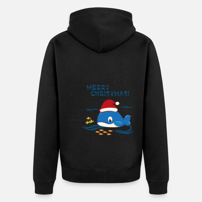 Noël Baleine Mer Océan - Veste à capuche bio Premium Unisexe - noir