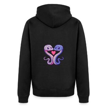Serpent Cobra Couple Amour Couple Amoureux - Veste à capuche bio Premium Unisexe - noir - Dos - Nico (187cm)