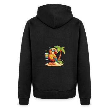 Palmier d’été de l’île de Papagai - Veste à capuche bio Premium Unisexe - noir - Dos - Nico (187cm)