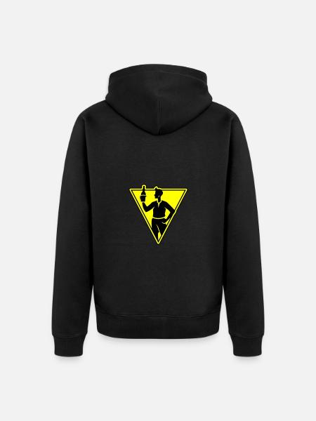 Drinking beer - Unisex Premium Organic Zip Hoodie - black